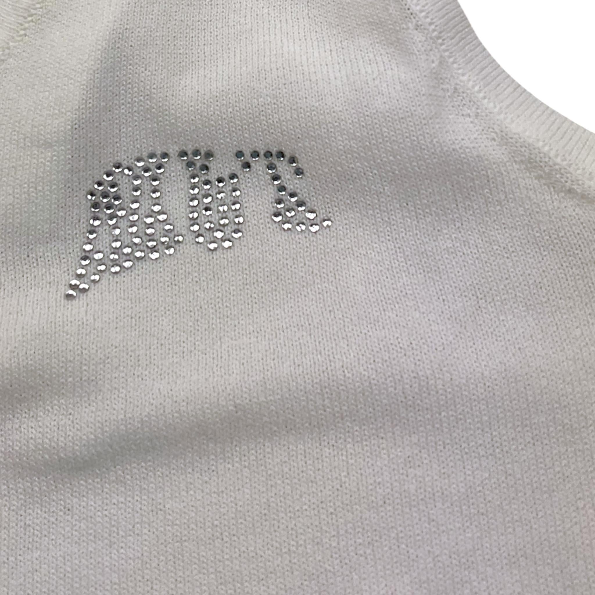 Met Top Tinta Unita con Brillantini per Bambina ME264 BIANCO MET 