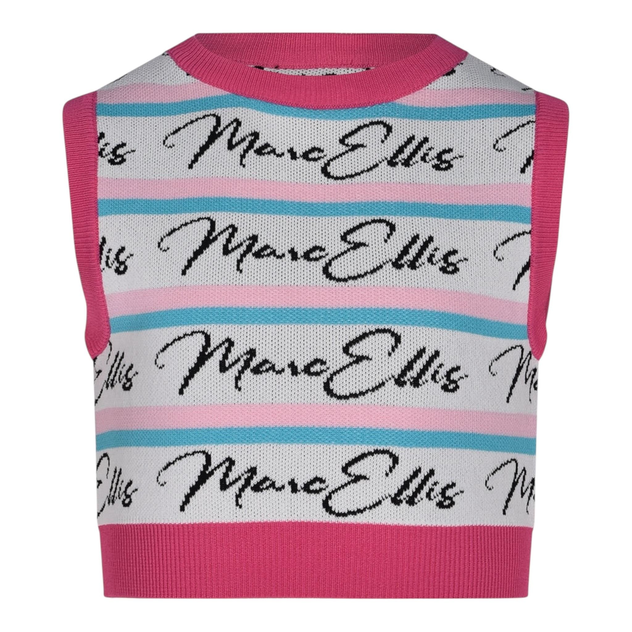 Marc Ellis Top Giromanica tinta unita con Stampa Bianco per Bambina JMJTP01201X BIANCO MARC ELLIS 