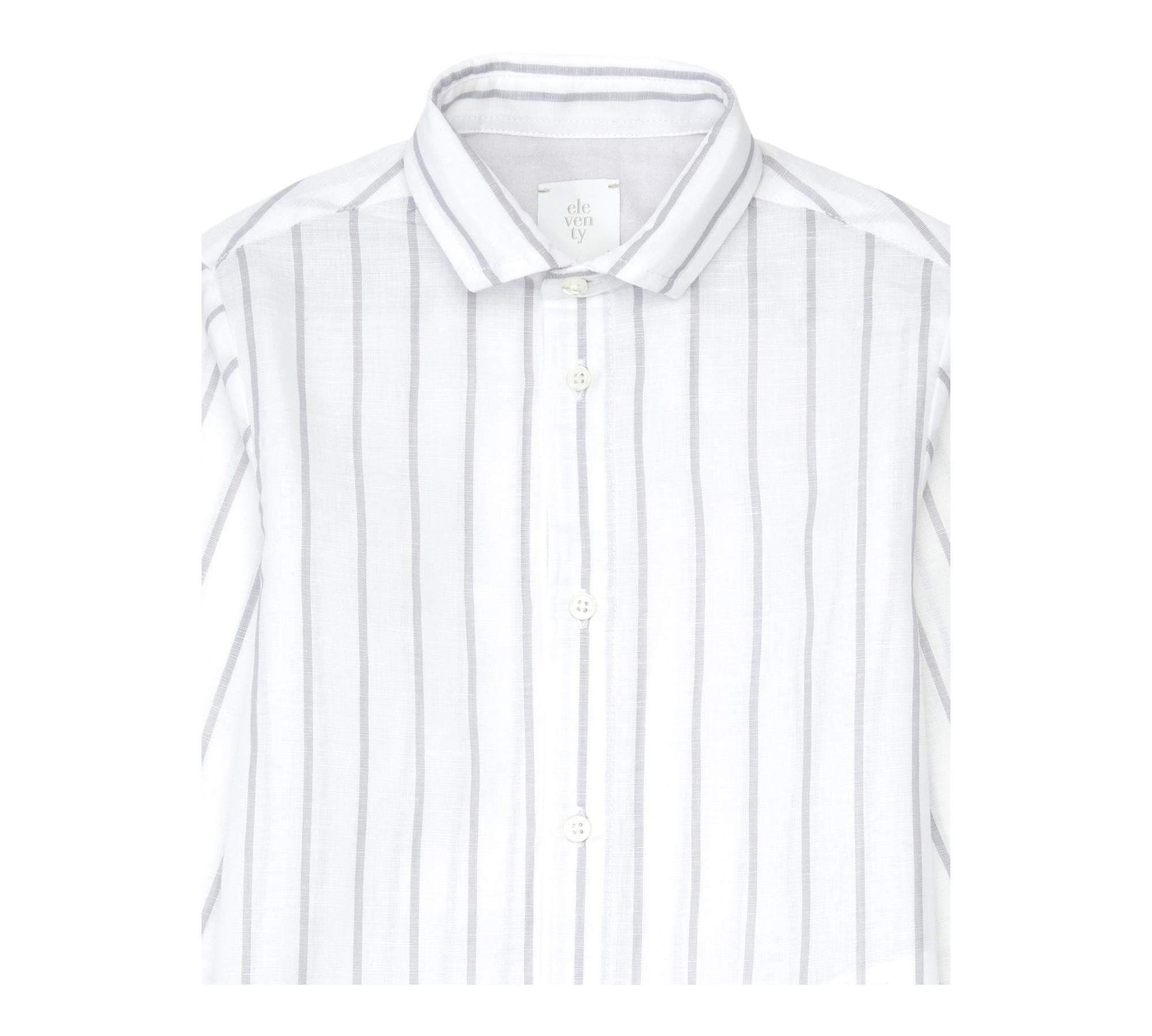 Eleventy Camicia Tinta Unita Fantasia A Righe per Bambino EW5P30X BIANCO ELEVENTY 