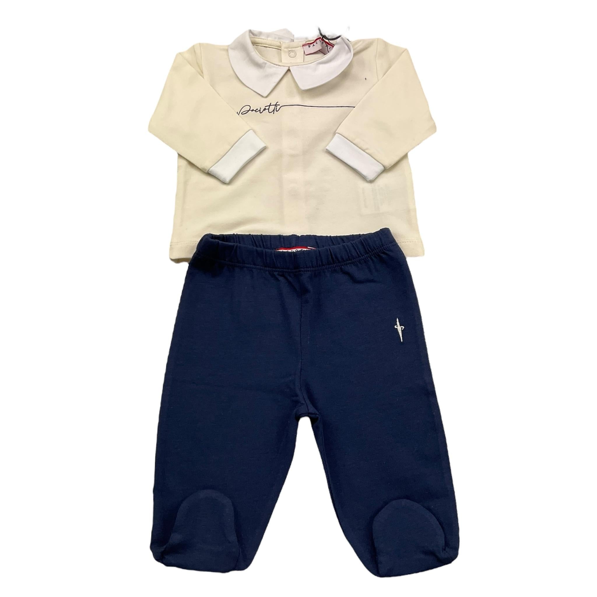 Cesare Paciotti Completo 2 Pezzi Shirt-Ghettina per Neonato CPP5102N PANNA/BLU CESARE PACIOTTI 