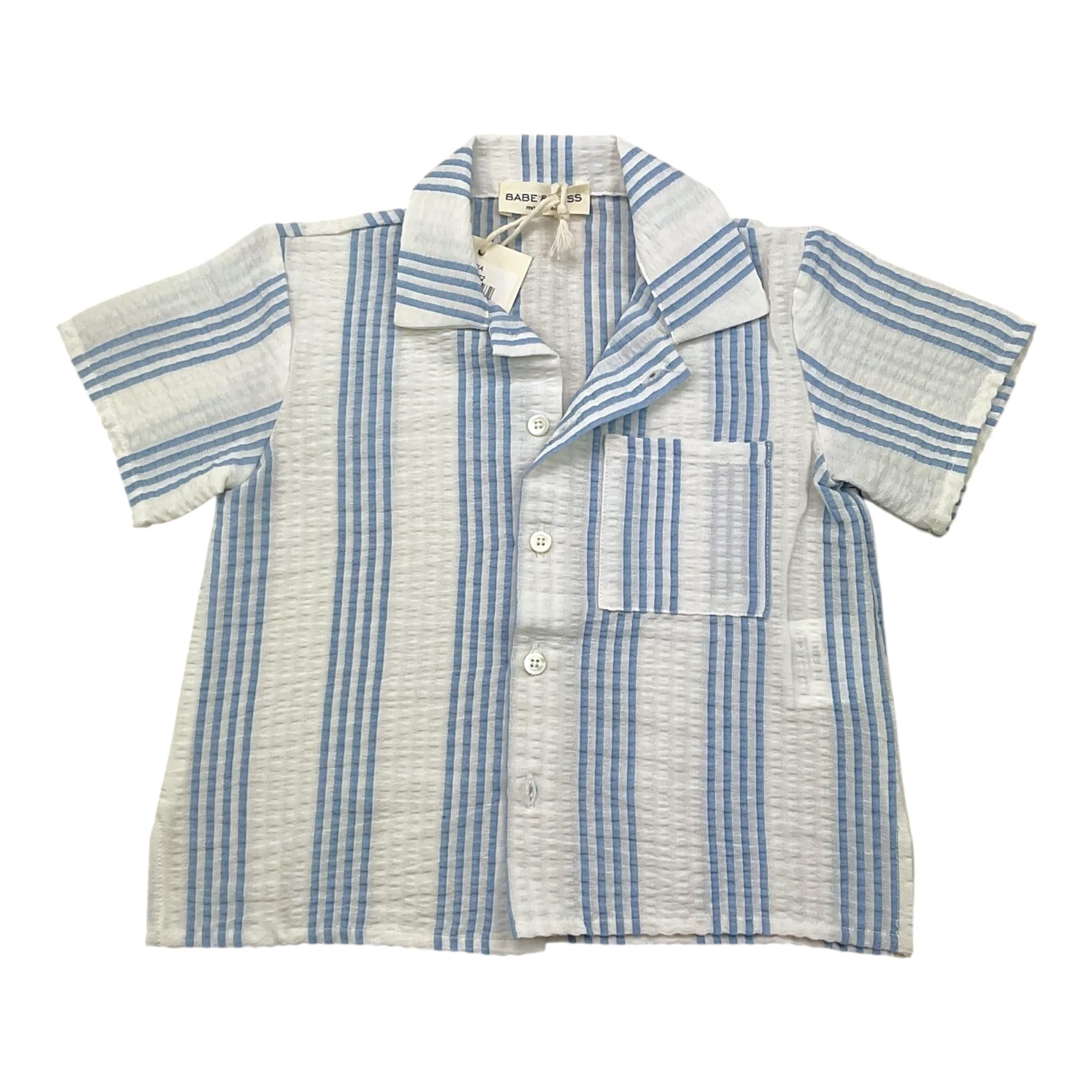Babe & Tess Camicia Tinta Unita con Fantasia A Righe per Bambino 03518162 BIANCO BABE & TESS 