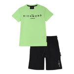 John Richmond Completo 2 Pezzi T-Shirt-Bermuda Bicolore per Neonato RBP25008CJXN VERDE JOHN RICHMOND 