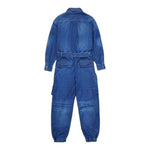 DSQUARED2 tuta intera in denim tinta unita con bottoni Blu per Bambina DQ2553 BLU DSQUARED2 
