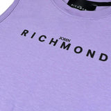 John Richmond Abito Tinta Unita Giromanica con Stampa per Bambina RGP26033VE LILLA JOHN RICHMOND 