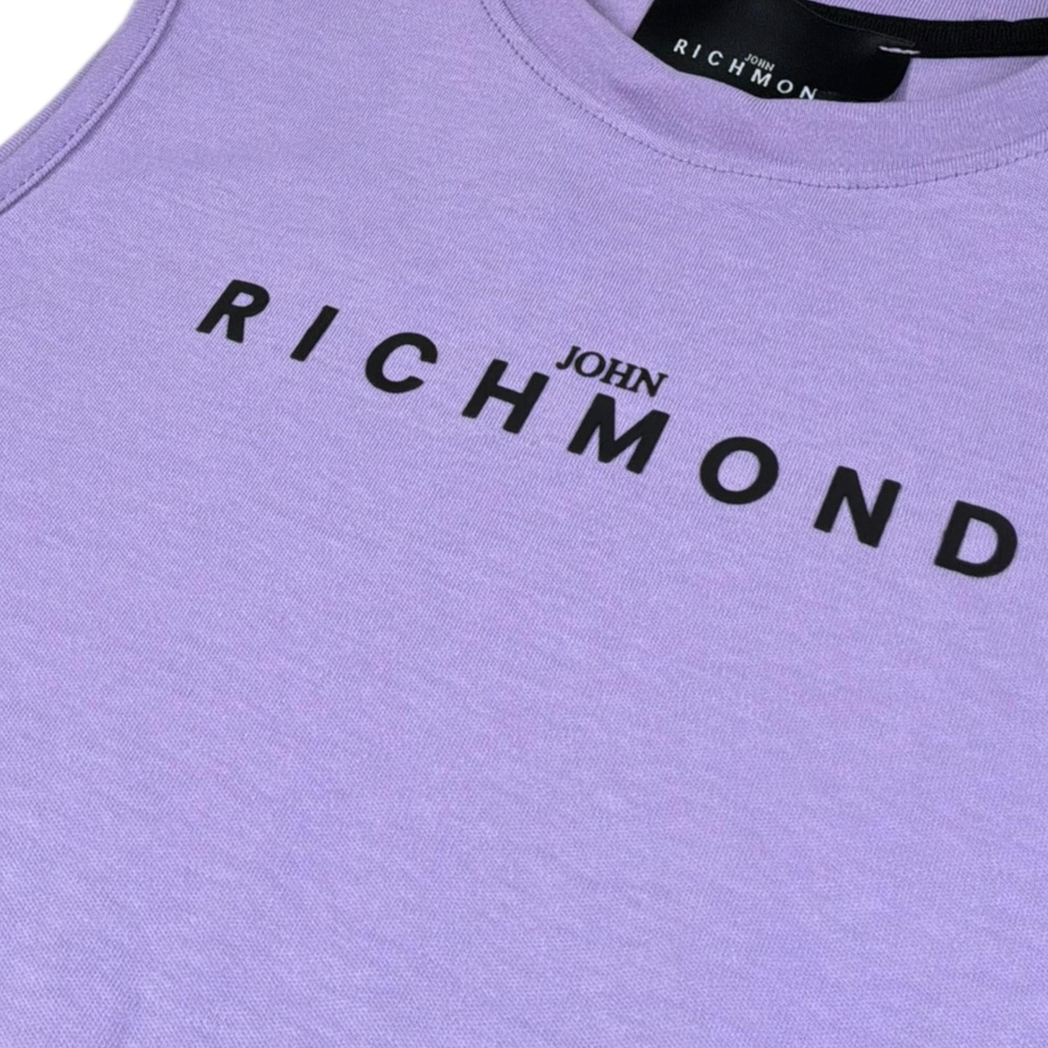 John Richmond Abito Tinta Unita Giromanica con Stampa per Bambina RGP26033VE LILLA JOHN RICHMOND 