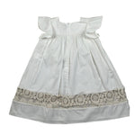 Nanan Abito Mezza Manica Tinta Unita con Ricami per Bambina E2352236B PANNA NANAN 