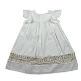 Nanan Abito Mezza Manica Tinta Unita con Ricami per Bambina E2352236B PANNA NANAN 