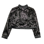 DONDUP maglia con paillettes tinta unita Nero per Bambina DFCA027 NERO DONDUP 