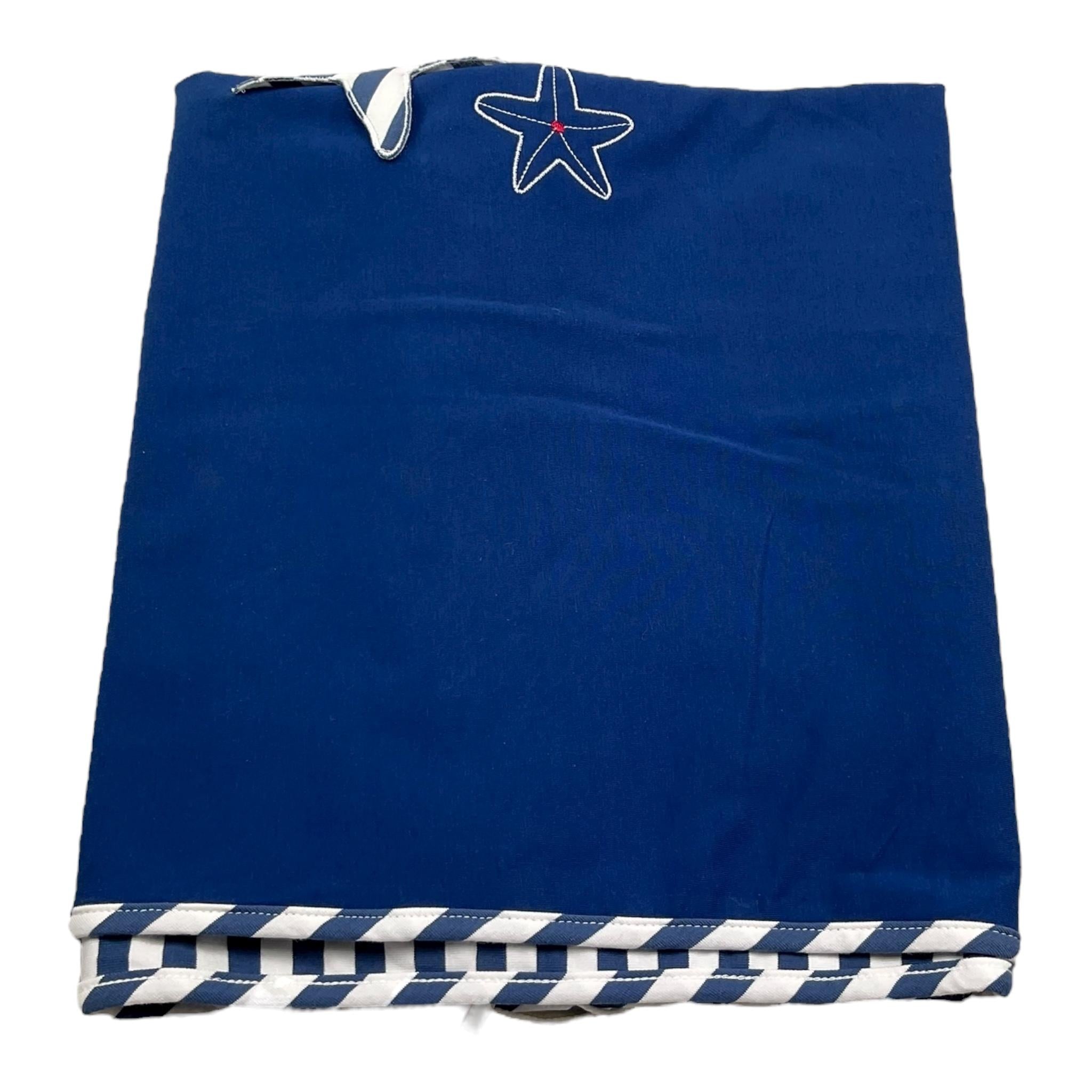 Ninnaoh Coperto Tinta Unita Ricami per Neonato E21COP201 BLU NINNAOH 