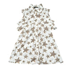 Relish Abito Tinta Unita con Stampa Stelle per Bambina RGP2409009008 PANNA RELISH 