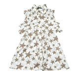 Relish Abito Tinta Unita con Stampa Stelle per Bambina RGP2409009008 PANNA RELISH 
