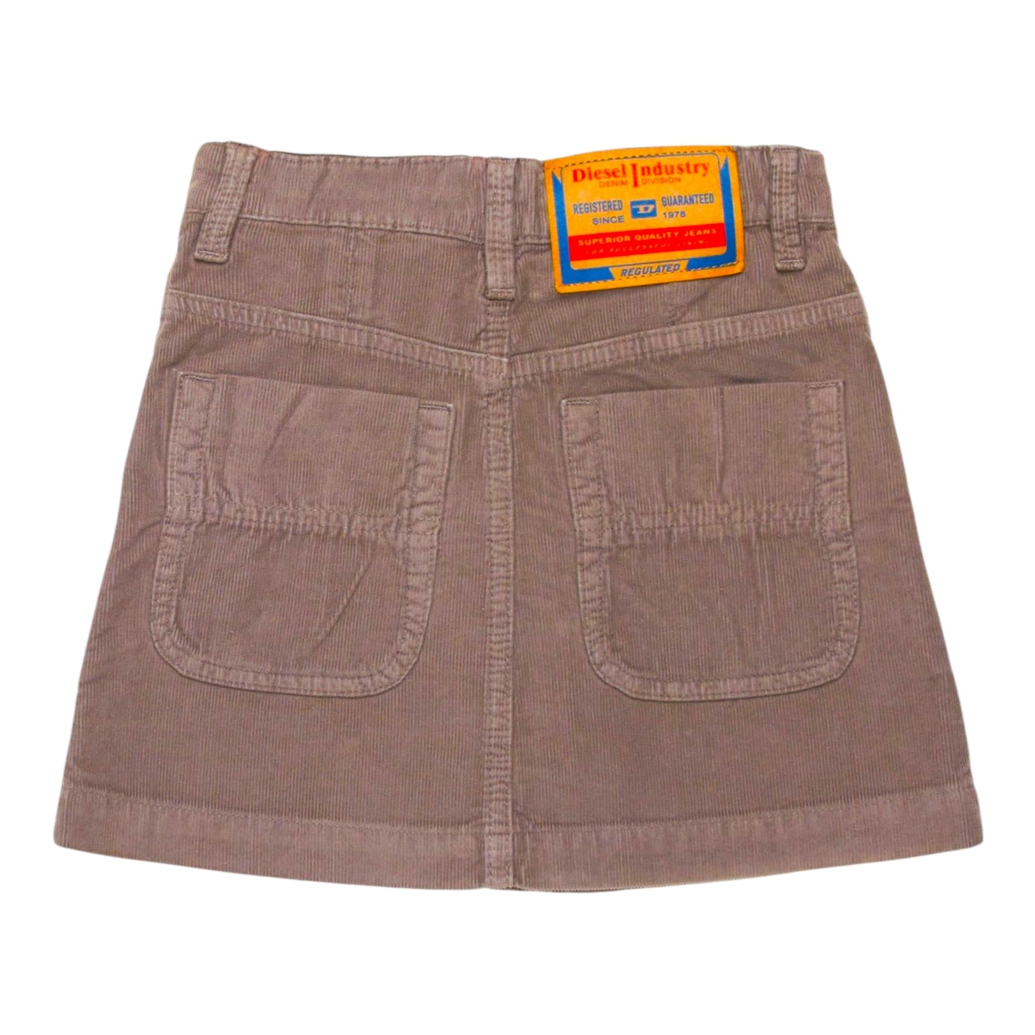 DIESEL gonna tinta unita in camoscio con bottoni Cammello per Bambina J00784 CAMMELLO DIESEL 