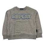 REPLAY felpa chiusa girocollo tinta unita con logo Grigio per Bambino SB2067 GRIGIO REPLAY 