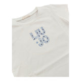 Liu Jo T-Shirt Girocollo Tinta Unita con Brillantini per Bambina KA5094JX BIANCO LIU JO 