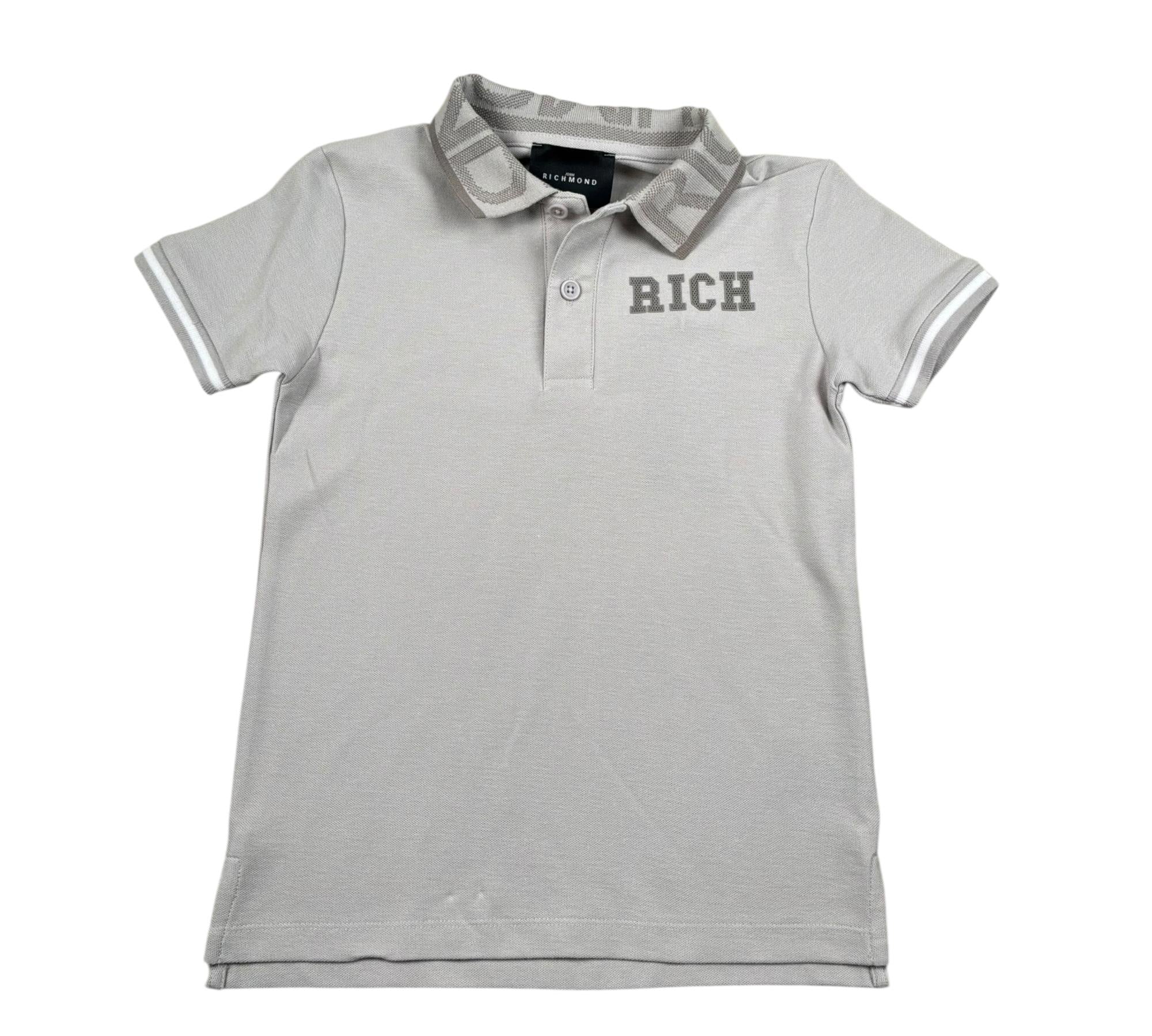 John Richmond Polo Mezza Manica Tinta Unita per Bambino RBP26030PO GRIGIO JOHN RICHMOND 