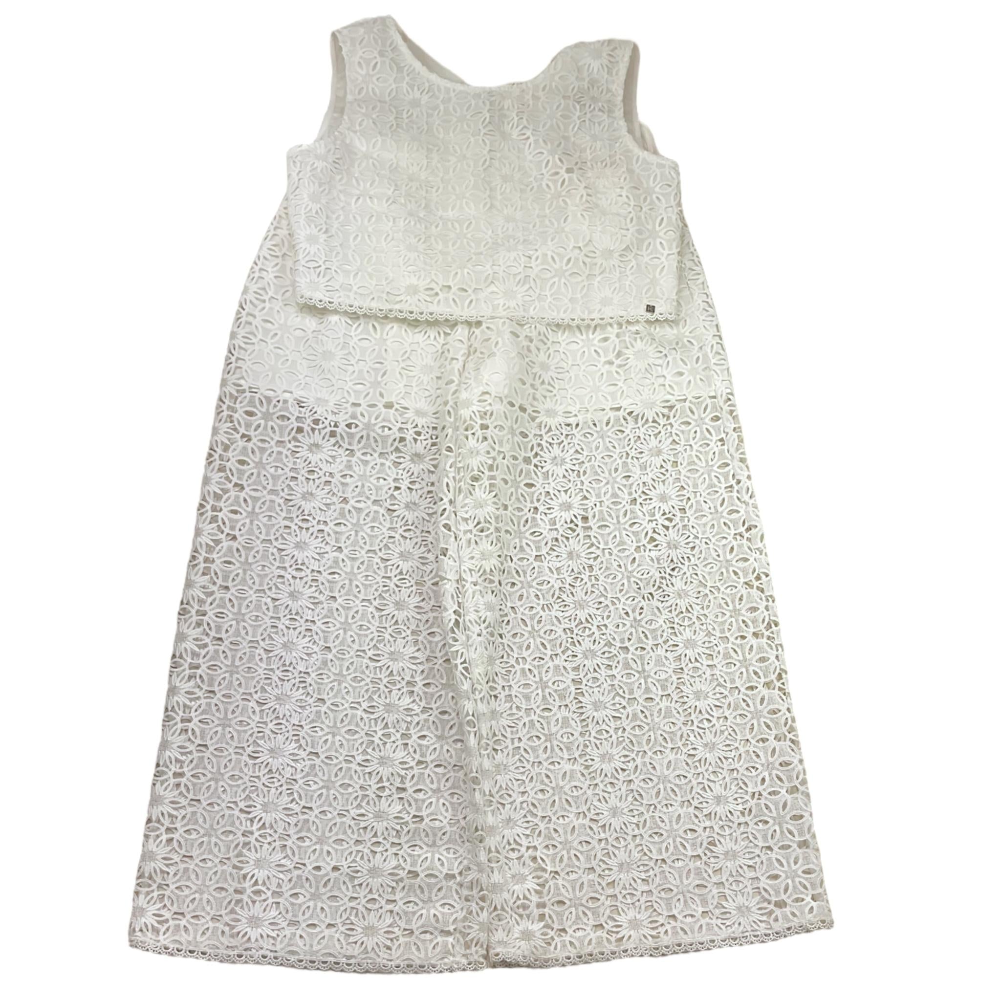 Kocca Completo 2 Pezzi Pantalone-Top Tinta Unita con Ricami per Bambina 60725 BIANCO Kocca 