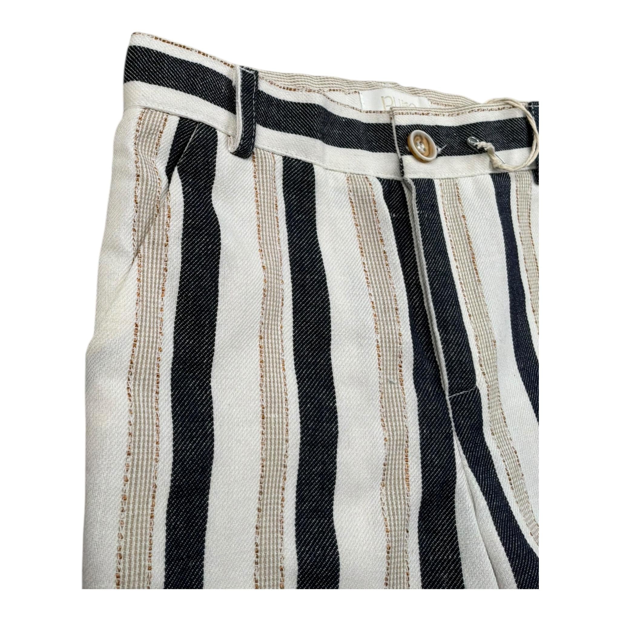 Pure Firenze Bermuda Fantasia A Righe con Girovita Regolabile per Neonato PC03290 BIANCO PURE FIRENZE 