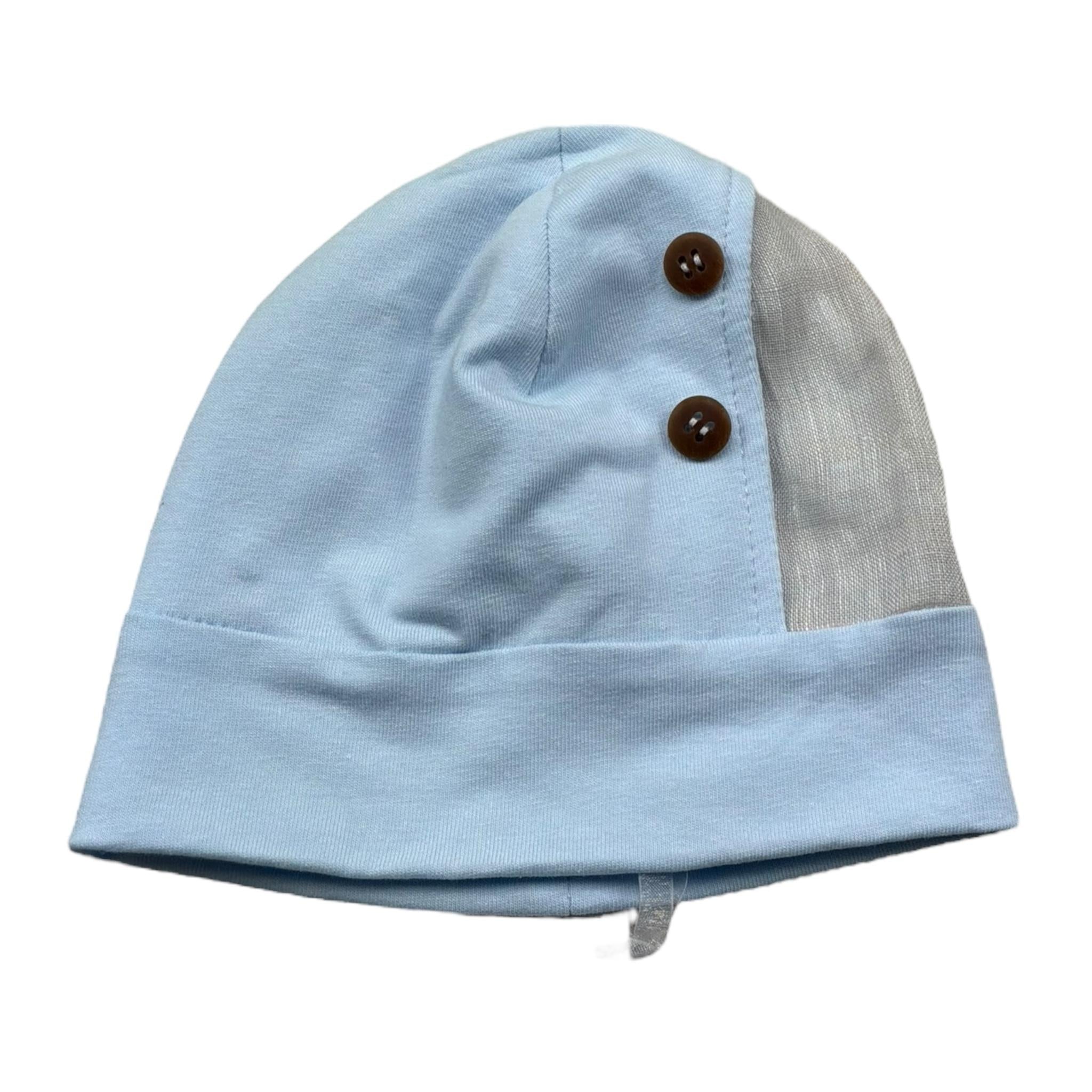 I Delfi Cappello Tinta Unita con Bottoni per Neonato 25P5234 AZZURRO I DELFI 