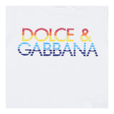 DOLCE & GABBANA t-shirt girocollo tinta unita con logo Bianco per Neonato L1JTEYG7KO0 BIANCO DOLCE & GABBANA 