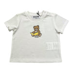 MOSCHINO t-shirt girocollo tinta unita con stampa Bianco per Neonato MSM047 BIANCO MOSCHINO 