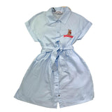 Moschino Abito Tinta Unita Modello Camicia per Bambina HAV0EO AZZURRO MOSCHINO 