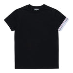 DSQUARED2 t-shirt girocollo tinta unita con logo alla manica Nero per Bambino DQ2480 NERO DSQUARED2 