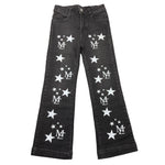MARC ELLIS jeans tinta unita modello zampa con stampa Nero per Bambina JMJPT15468 NERO MARC ELLIS 