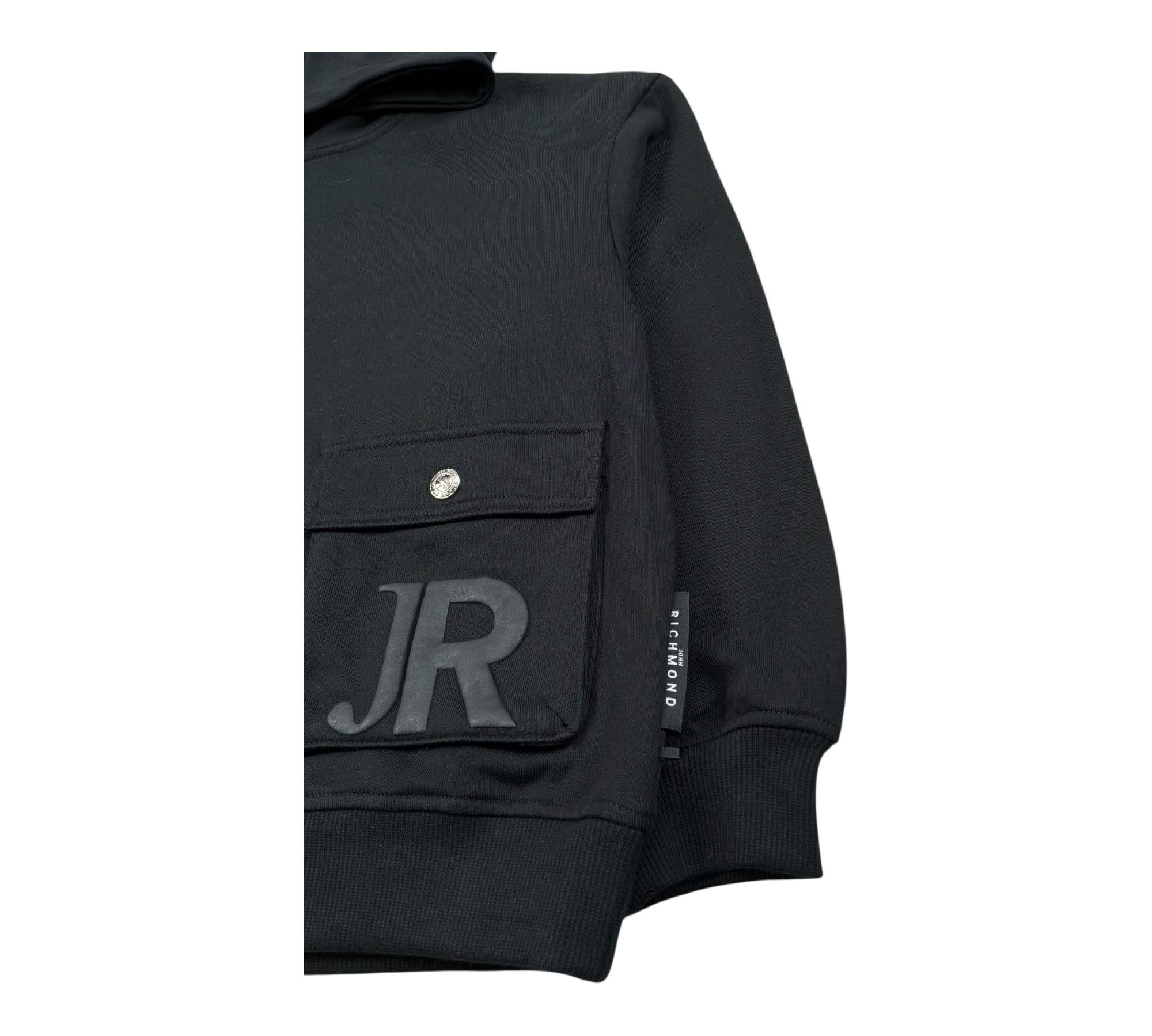 John Richmond Felpa Chiusa con Cappuccio Tinta Unita per Bambino RBP26051FE NERO JOHN RICHMOND 