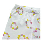 Le Bebe Leggins Tinta Unita con Stampa Fiori per Neonata LBG6264 BIANCO LE BEBE 