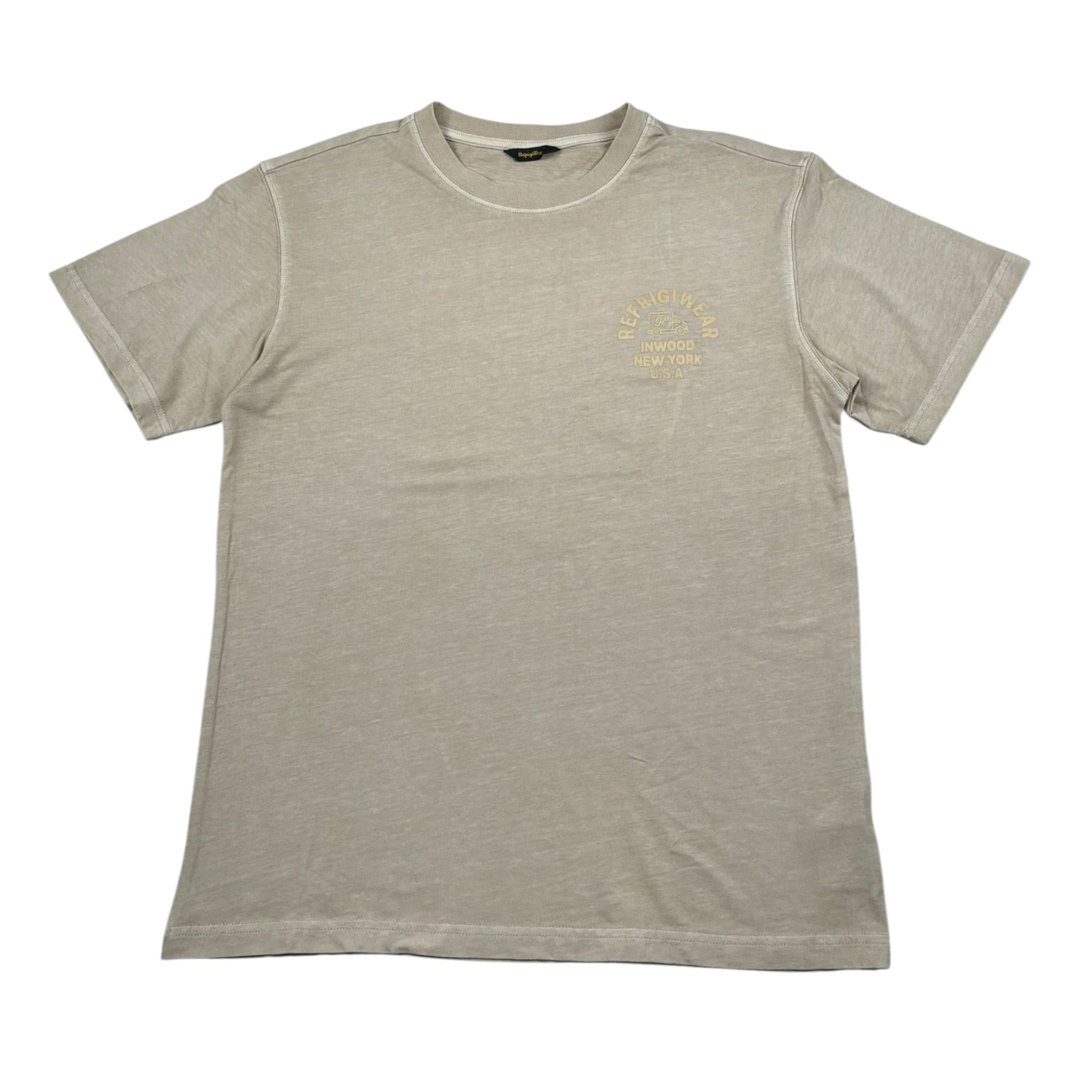 Refrigiwear T-Shirt Girocollo Tinta Unita con Stampa per Bambino 137TRMJS25 BEIGE REFRIGIWEAR 