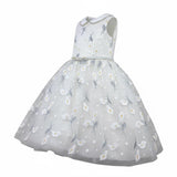 Monnalisa Abito Cerimonia Tinta Unita con Brillantini E Ricami per Bambina 711916 PANNA MONNALISA 