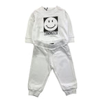 MOSCHINO completo 2pz tinta unita felpa-pantalone Bianco per Neonato MNK05E BIANCO MOSCHINO 