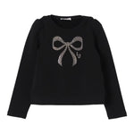 LIU JO felpa chiusa girocollo tnta unita con brillantini Nero per Bambina KF4108XX NERO LIU JO 