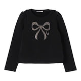 LIU JO felpa chiusa girocollo tnta unita con brillantini Nero per Bambina KF4108XX NERO LIU JO 