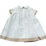 Le Bebe Abito Mezza Manica Tinta Unita con Profili In Contrasto per Neonata LBG6340 BIANCO LE BEBE 