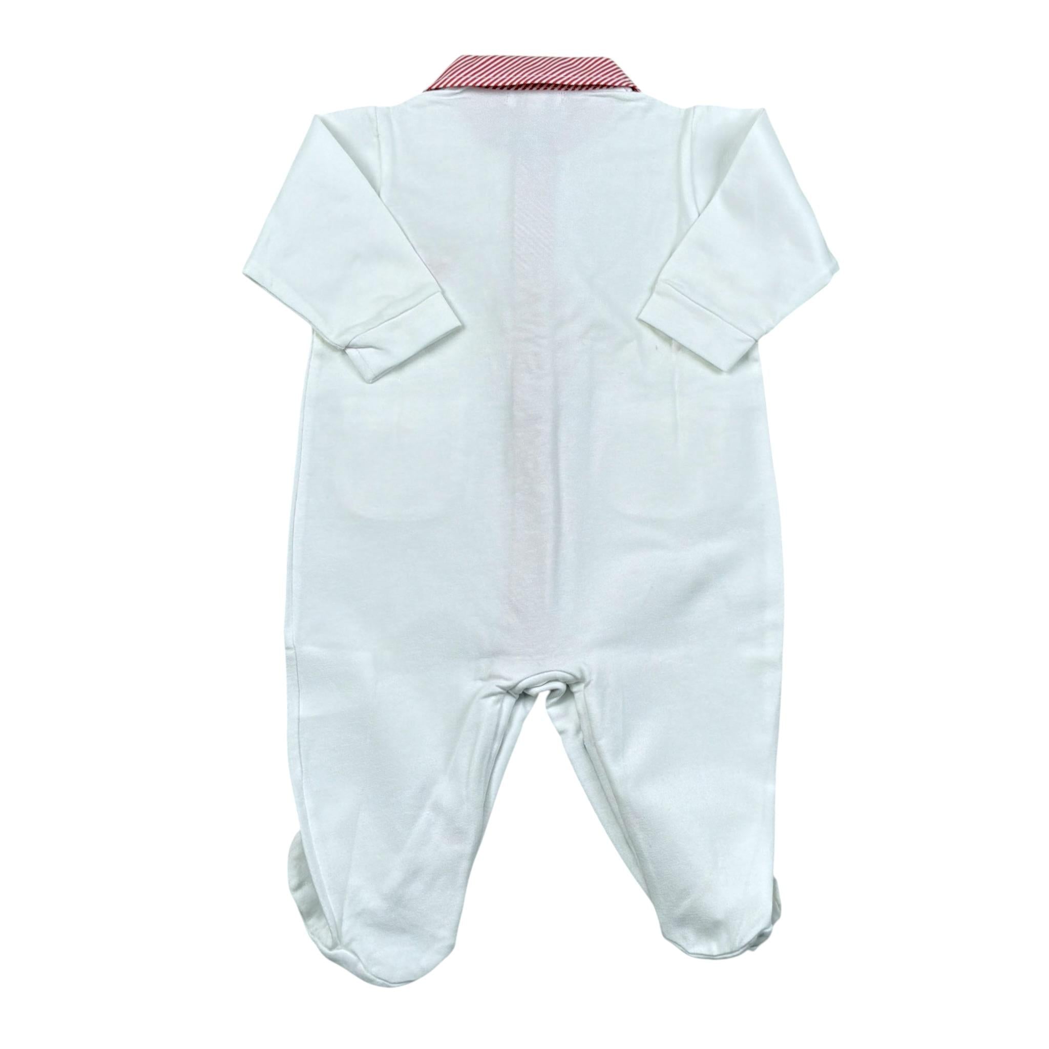 Perdipiu' Tutina Tinta Unita con Profili In Contrasto per Neonato RURUI BIANCO PERDIPIU' 