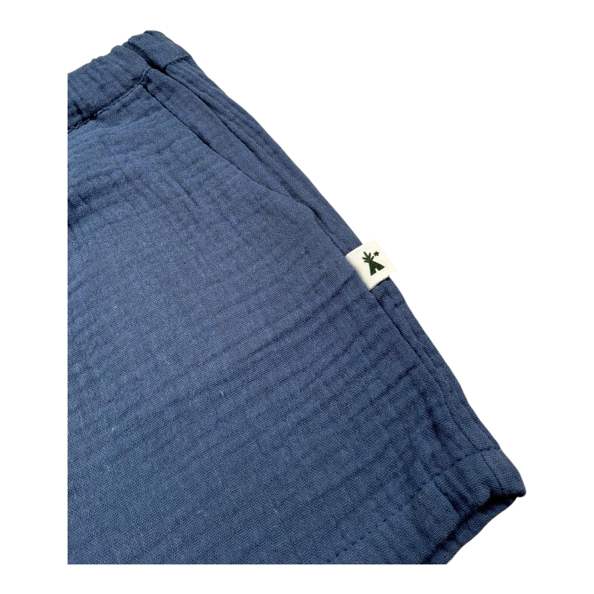 Petit Indi Bermuda Tinta Unita con Elastico In Vita per Neonato SS25BK7532 BLU PETIT INDI 