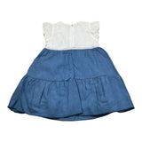 Barcellino Abito Cerimonia Tinta Unita con Applicazioni per Neonata 110310 BLU BARCELLINO 