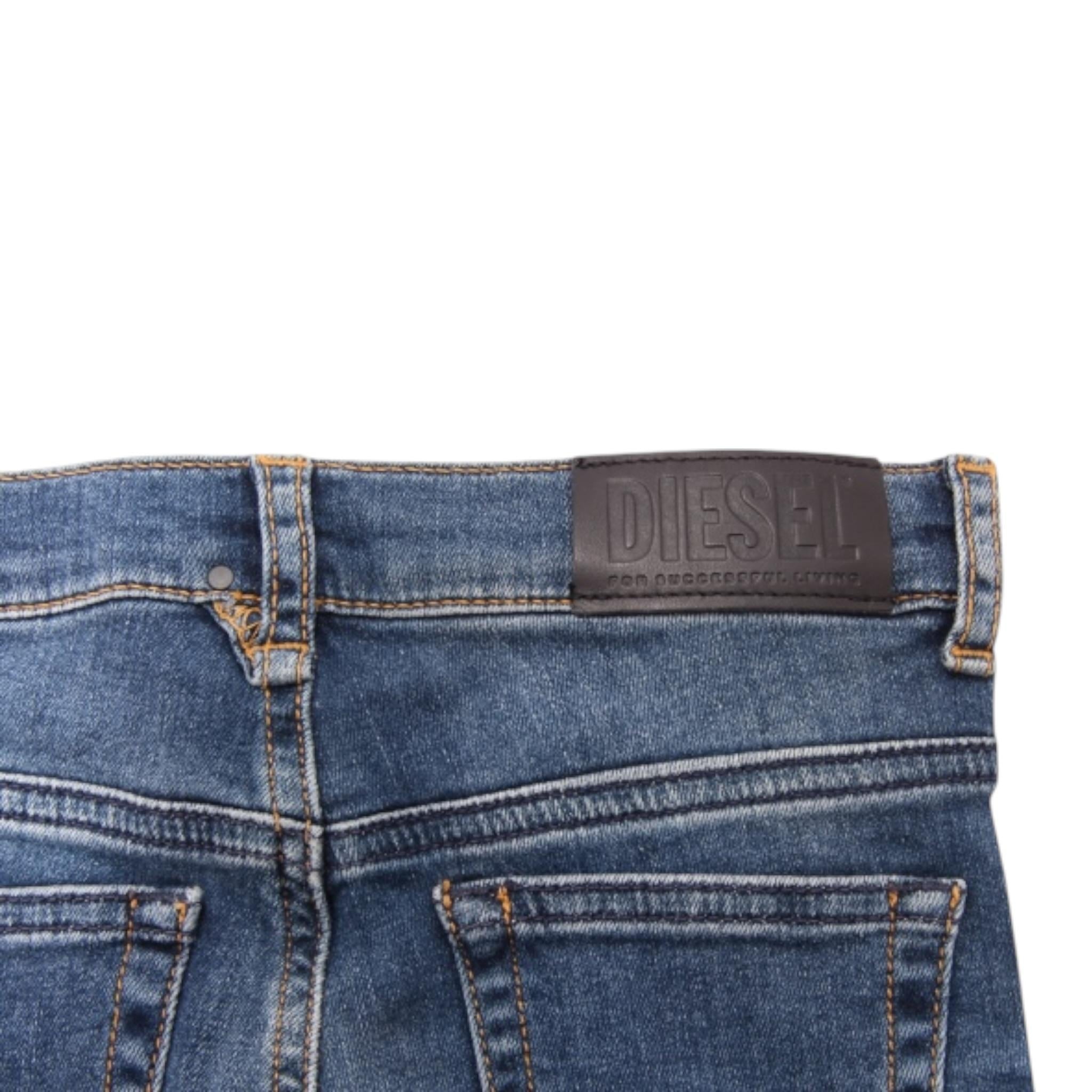Diesel Jeans Tinta Unita con Girovita Regolabile per Bambino 00J4ZX BLU DIESEL 