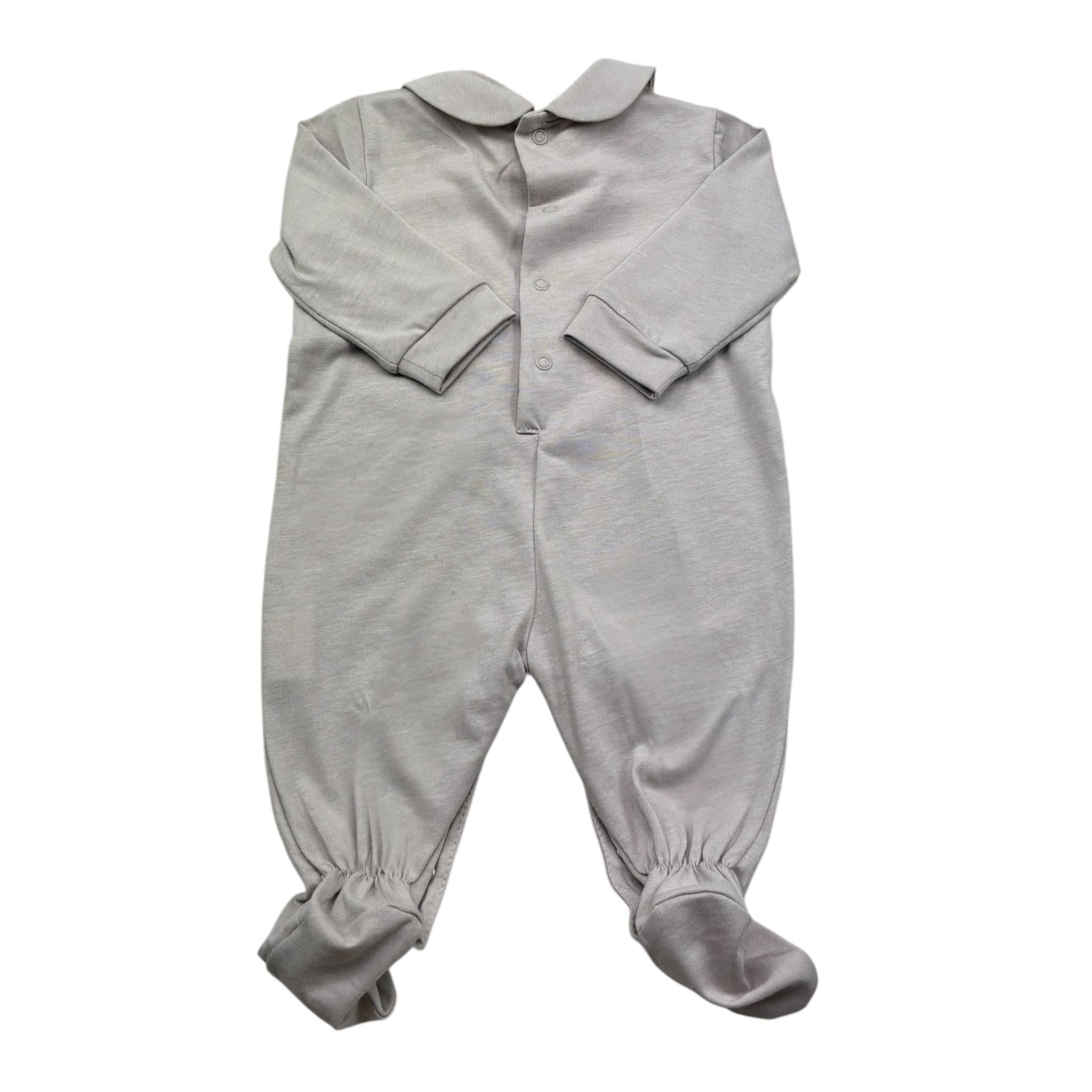 Isabel & Martinez Tutina Manica Lunga Tinta Unita con Ricami per Neonata IM25N451 BEIGE ISABEL & MARTINEZ 