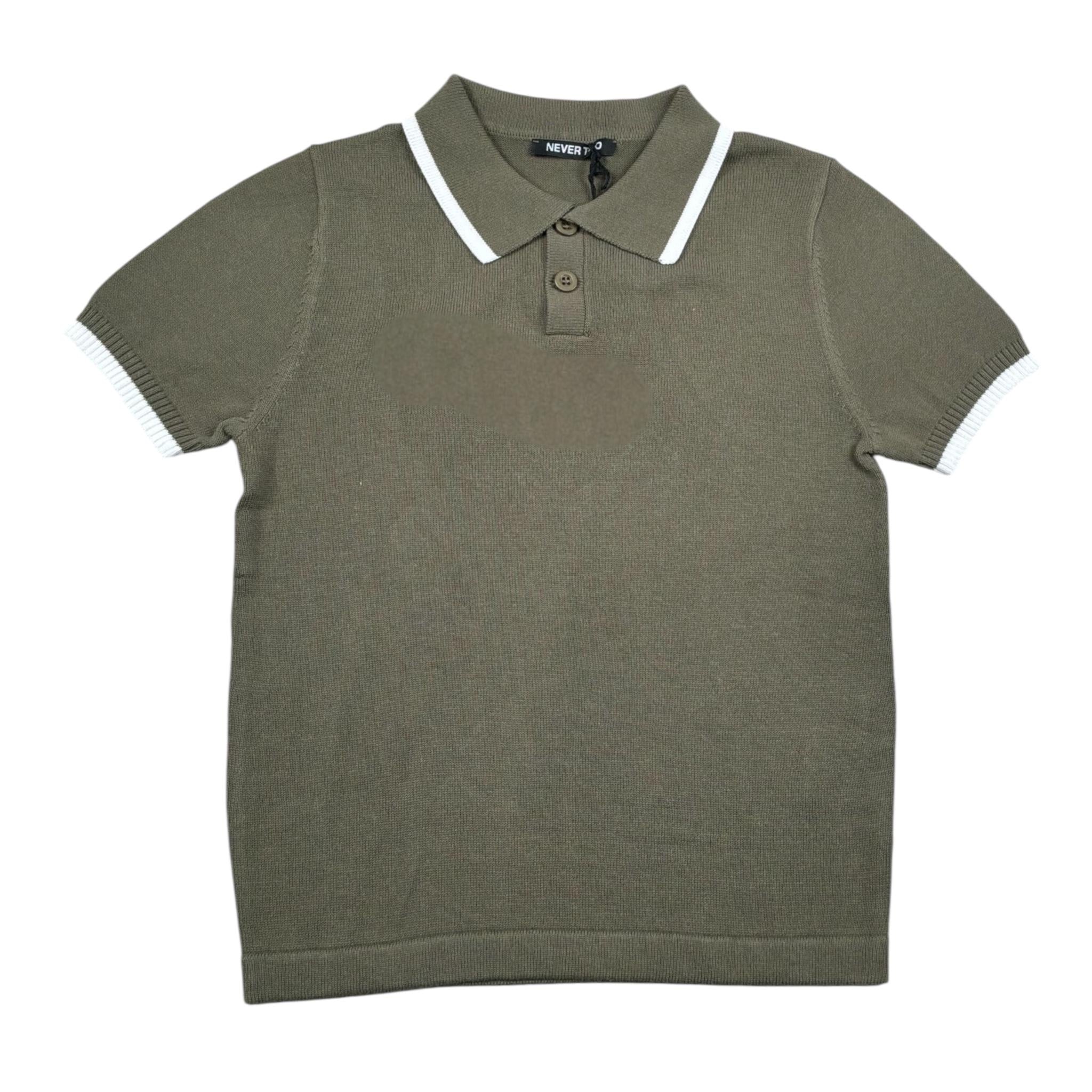 Never Too Polo Mezza Manica tinta unita Verde per Bambino NT2371B VERDE NEVER TOO 