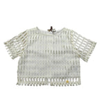 Manila Grace Top Tinta Unita Traforato per Bambina 238TMJS25 PANNA MANILA GRACE 