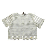 Manila Grace Top Tinta Unita Traforato per Bambina 238TMJS25 PANNA MANILA GRACE 