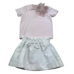 I Delfi Completo 2 Pezzi T-Shirt-Gonna per Neonata 25P5195 BIANCO/ROSA I DELFI 