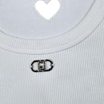 Liu Jo Canotta Tinta Unita con Traforo A Forma di Cuore per Bambina GA5199XXX BIANCO LIU JO 