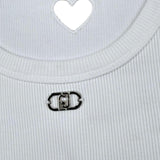 Liu Jo Canotta Tinta Unita con Traforo A Forma di Cuore per Bambina GA5199XXX BIANCO LIU JO 