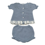 Juliana Completo 2 Pezzi T-Shirt In Maglia-Coulotte Azzurro per Neonata J7069 AZZURRO JULIANA 