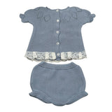 Juliana Completo 2 Pezzi T-Shirt In Maglia-Coulotte Azzurro per Neonata J7069 AZZURRO JULIANA 