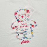 Please T-Shirt Girocollo tinta unita con Stampa Bianco per Neonata MBF4030G60 BIANCO PLEASE 