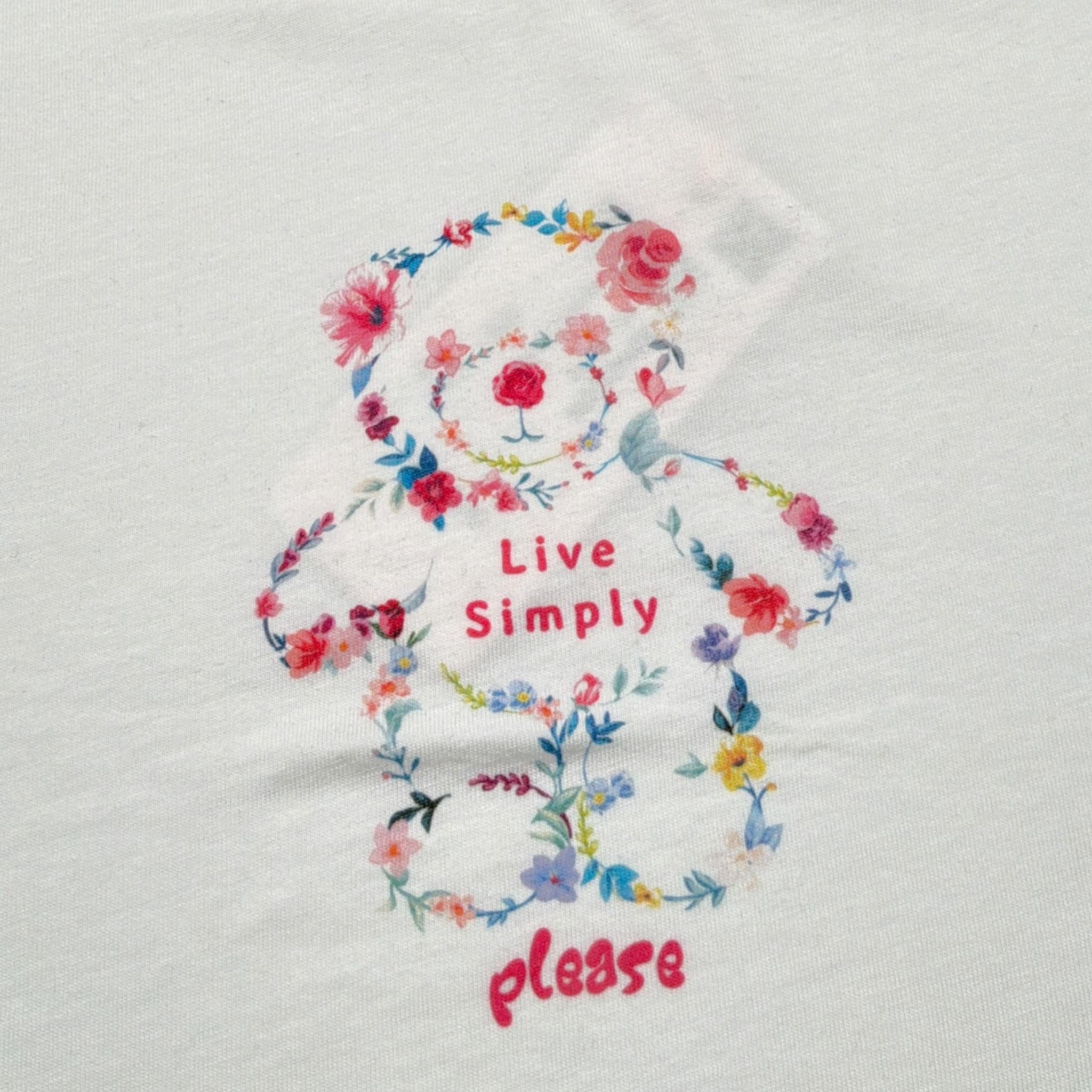 Please T-Shirt Girocollo tinta unita con Stampa Bianco per Neonata MBF4030G60 BIANCO PLEASE 